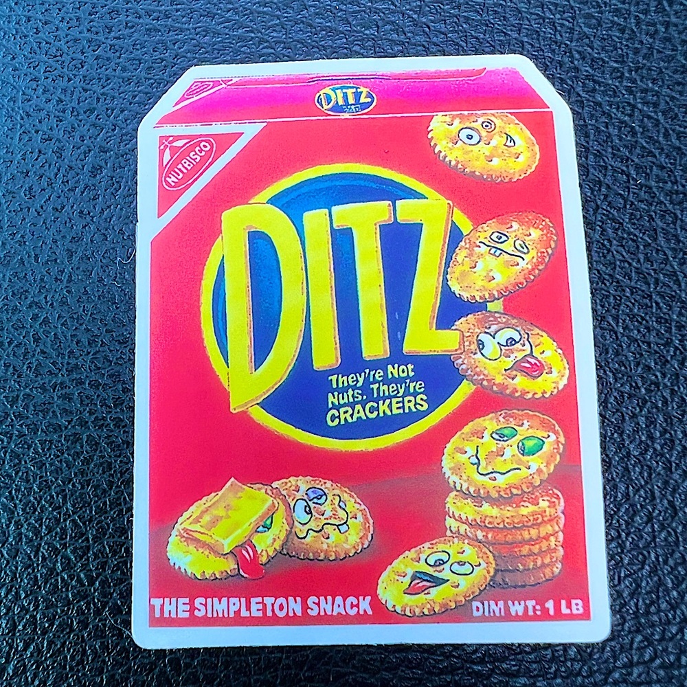 Ditz  Gross Crude Rude Blunt Brand Parody 80s 90s Blunt Funny Sticker